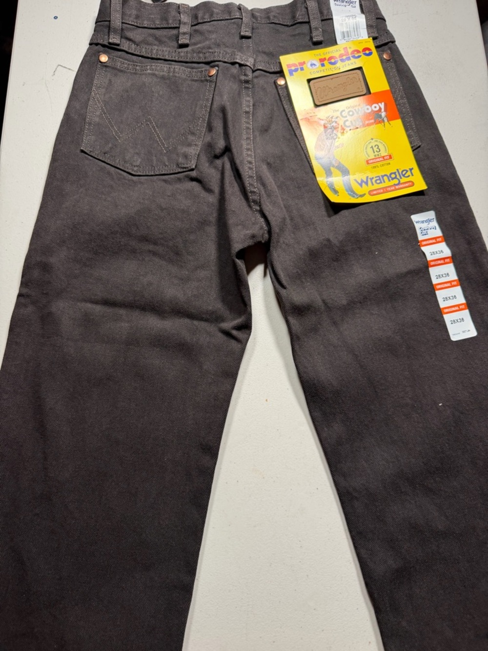 Wrangler Dark Brown Cowboy Cut Work Jeans